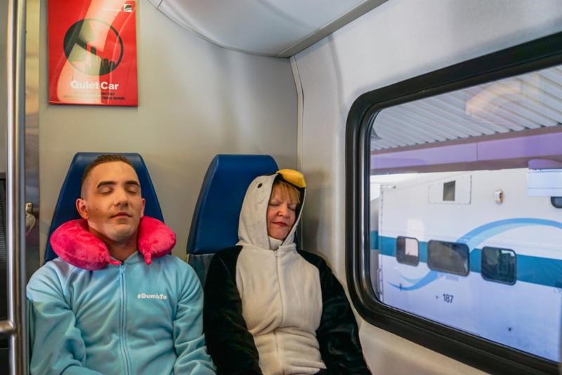 Conveniently Sleeping on Metrolink 