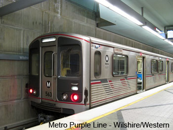 Metro Train Purple Line at Wilshire and Western